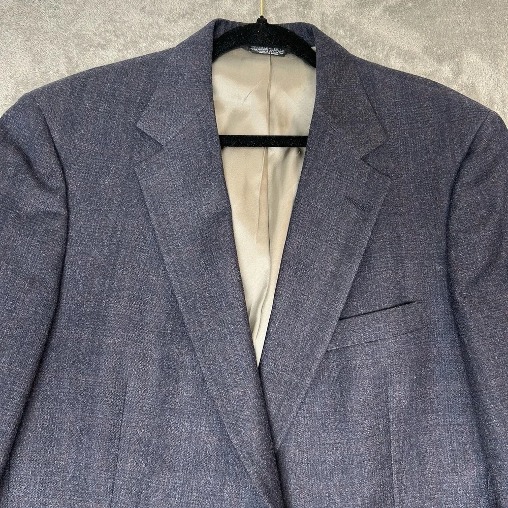 100% Pure Wool USA Made Blazer Suit Jacket Coat Alan Michaels Sz 44-52 Navy Blue
